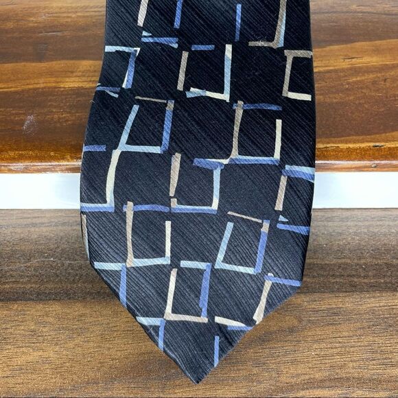 Matrix By Format Black Blue and Cream Tie - Picture 3 of 8